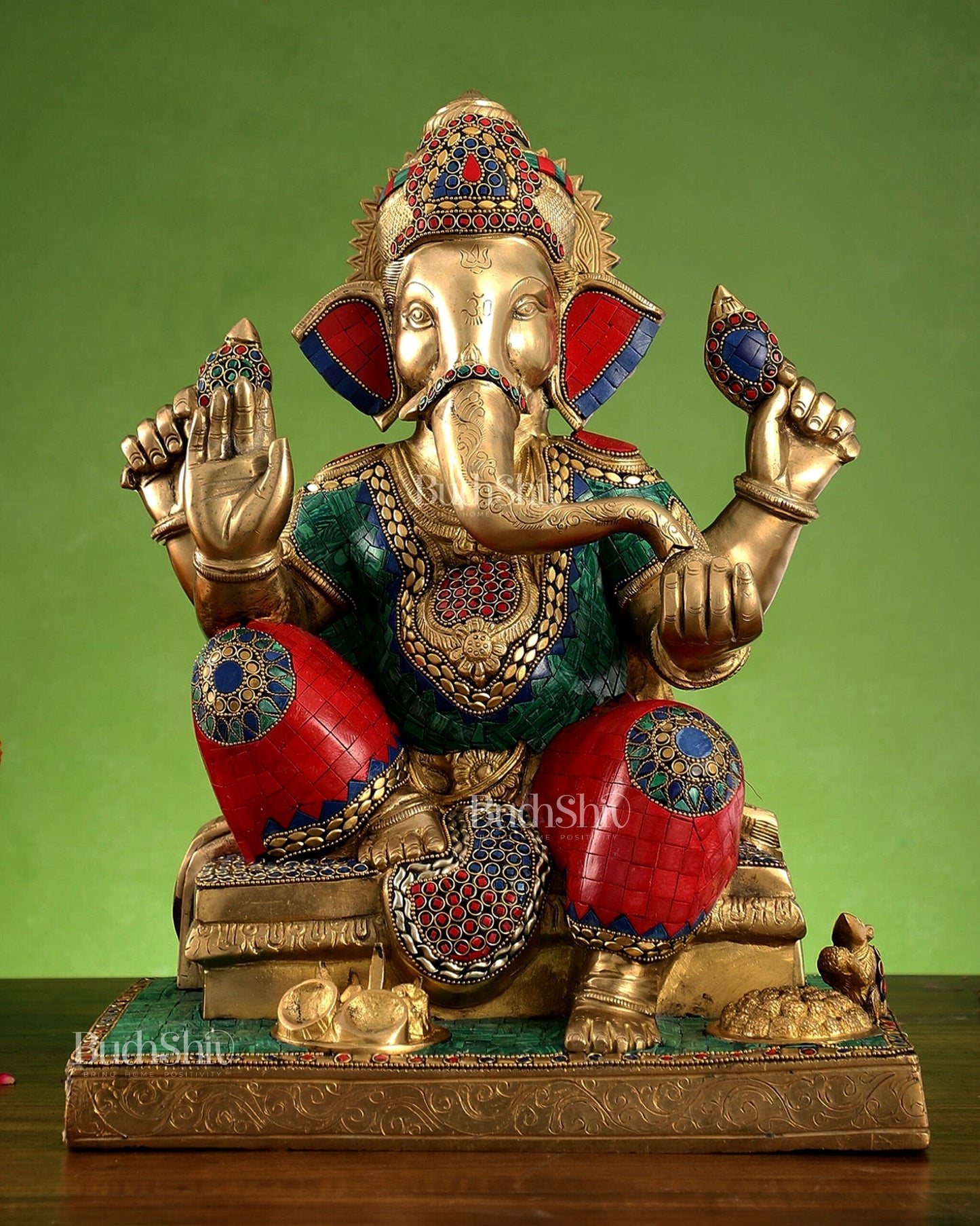 Brass Handcrafted Lord Ganesha Statue - 16 inch