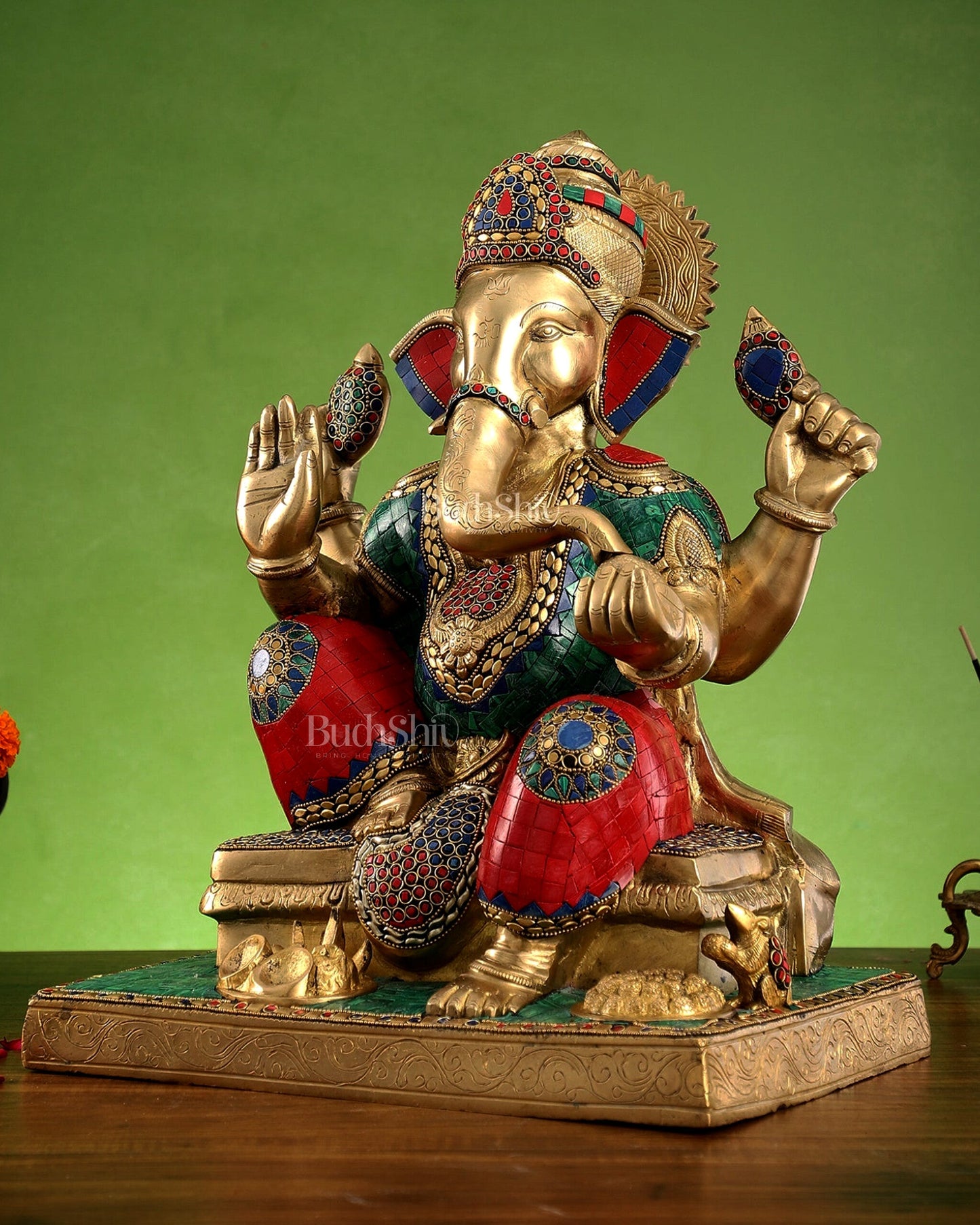 Brass Handcrafted Lord Ganesha Statue - 16 inch