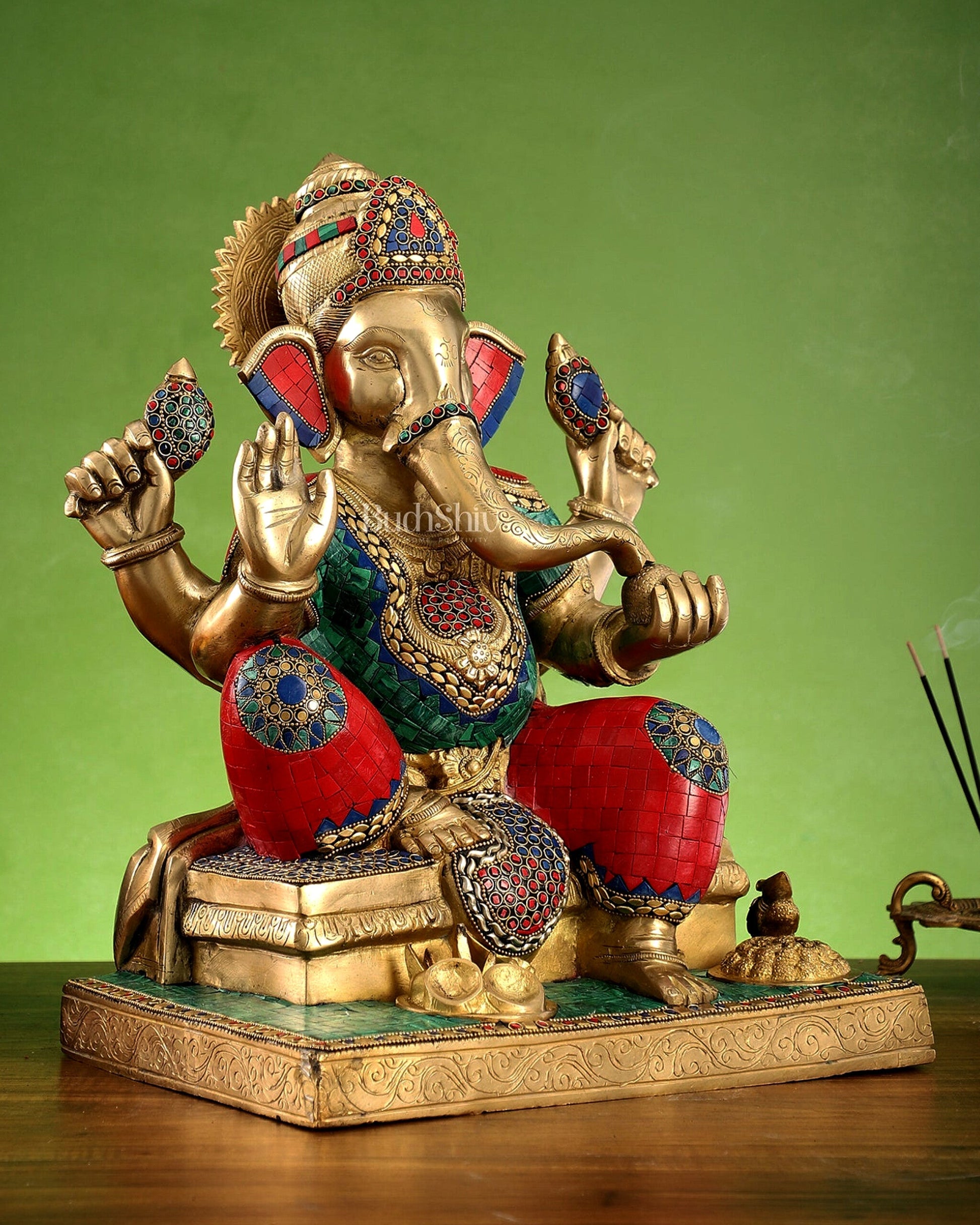 Brass Handcrafted Lord Ganesha Statue - 16 inch