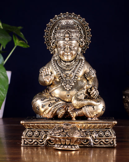 Brass Superfine Lord Kubera Idol – Intricately Crafted (6 Inch)