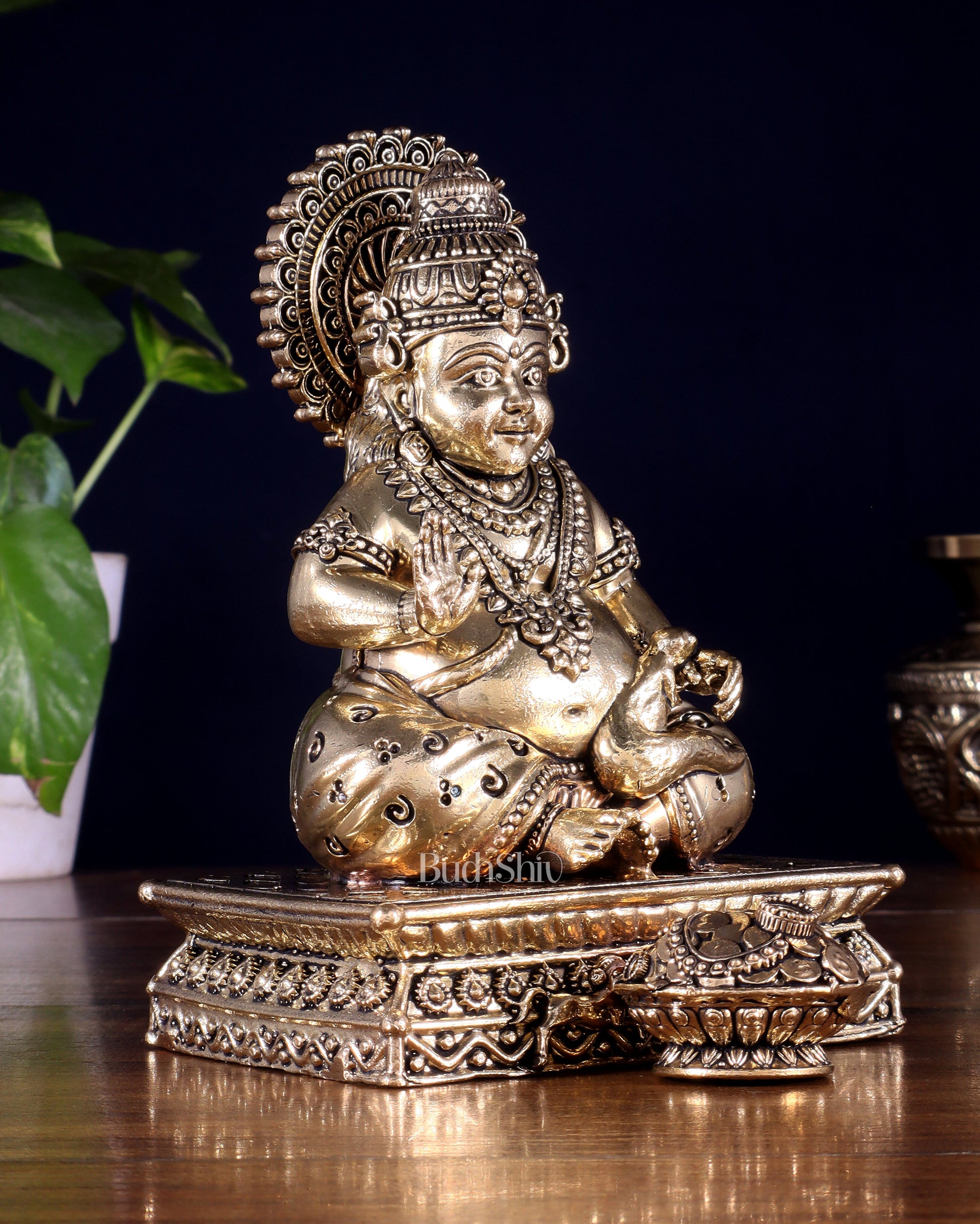 Brass Superfine Lord Kubera Idol – Intricately Crafted (6 Inch)