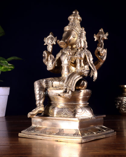 Pure Brass Varaha Lakshmi Statue 9.5"