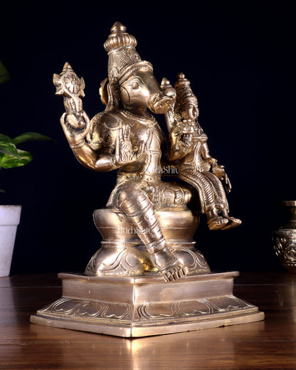 Pure Brass Varaha Lakshmi Statue 9.5"