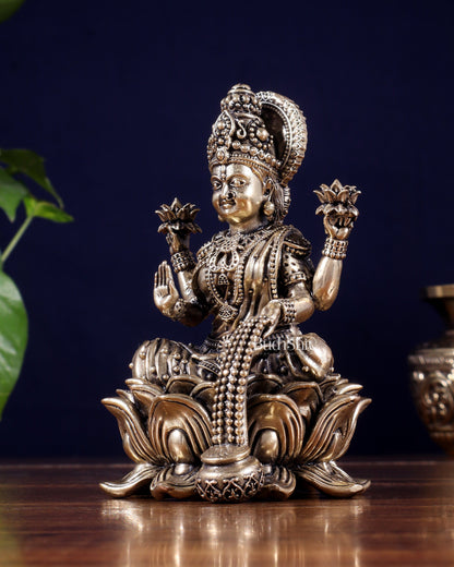 Brass Superfine Lakshmi Idol on Lotus Base 5"