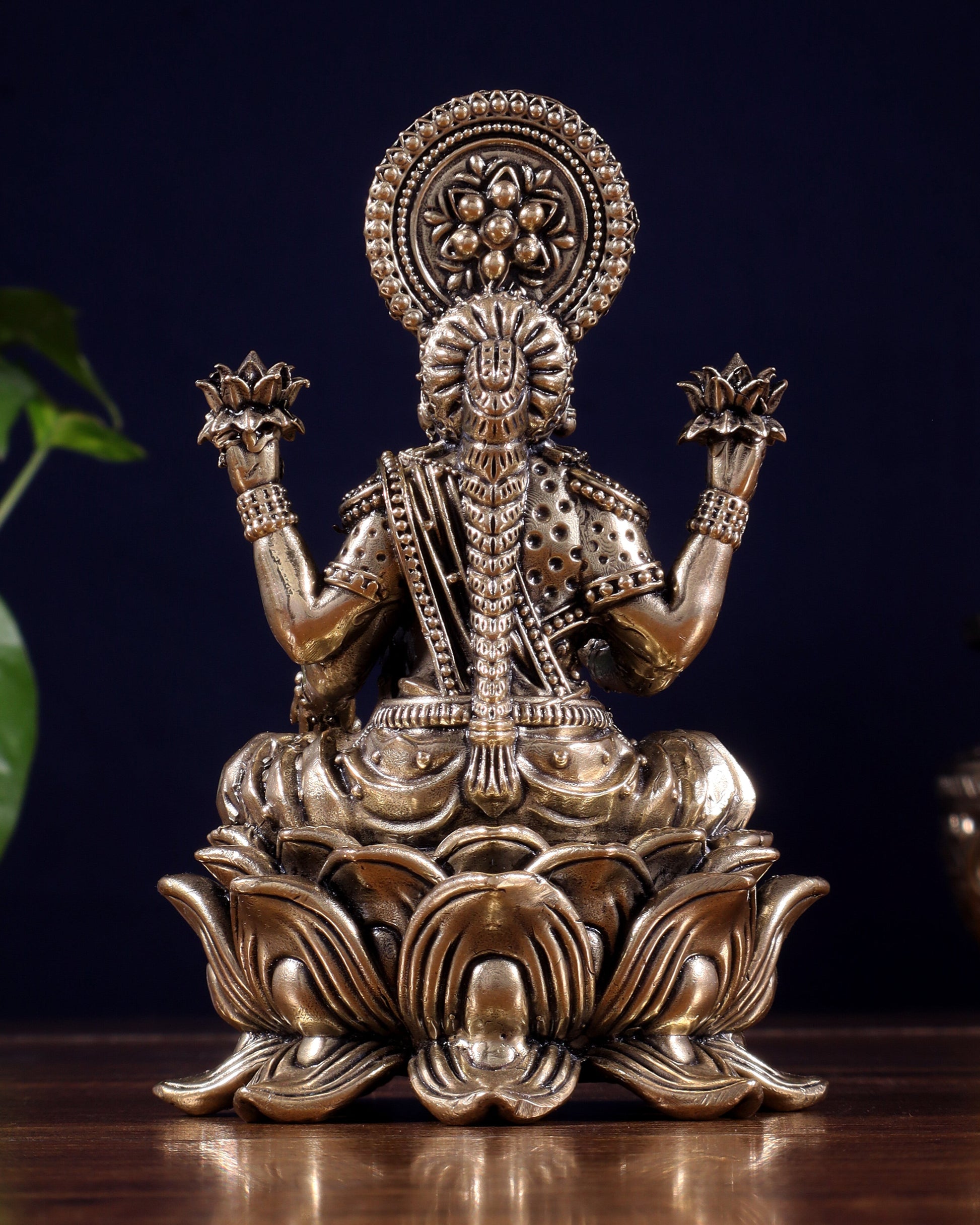 Brass Superfine Lakshmi Idol on Lotus Base 5"