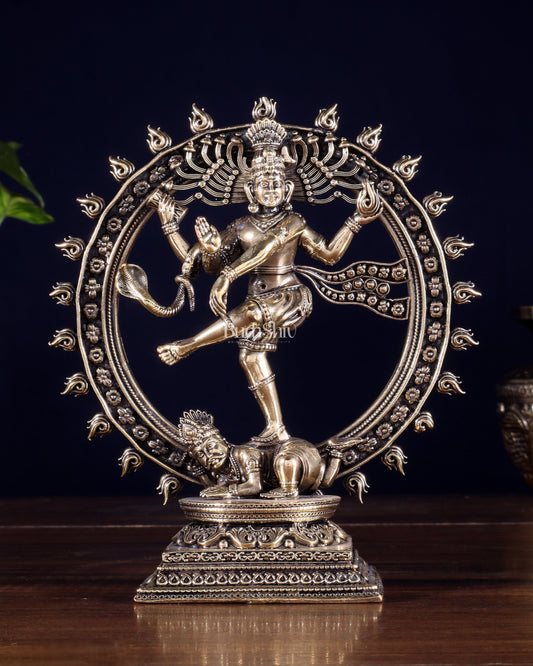Brass Superfine Nataraja – Dancing Shiva with Intricate Carvings 6 inch