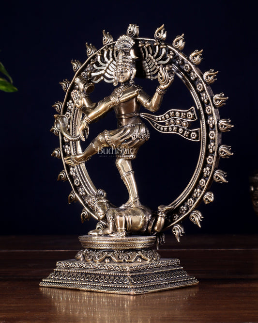 Brass Superfine Nataraja – Dancing Shiva with Intricate Carvings 6 inch
