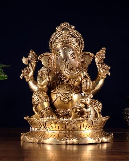 Brass Superfine Lord Ganesha Idol 10 inch