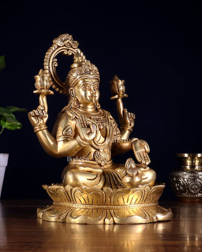 Brass Superfine Goddess Lakshmi Idol 10.5 inch