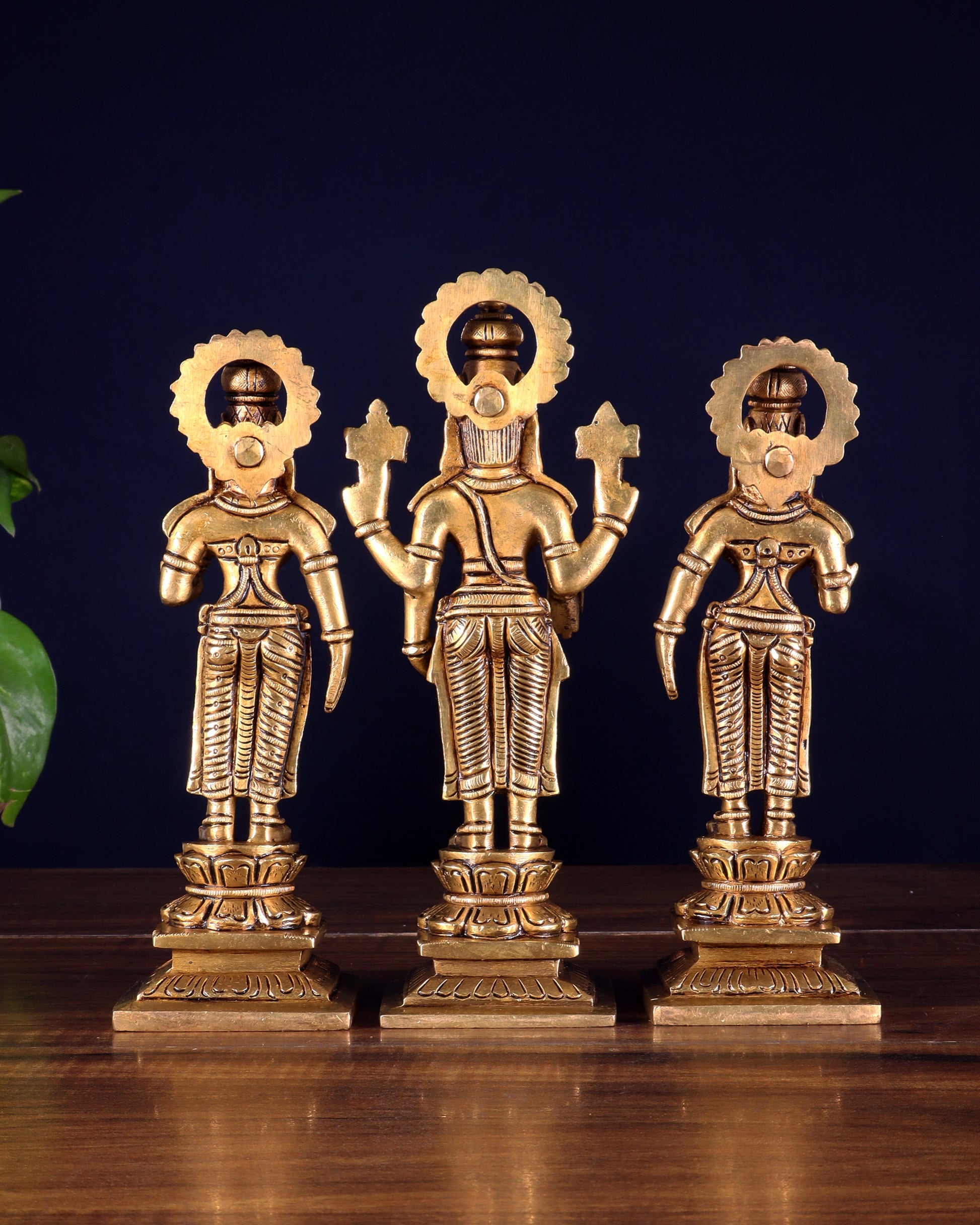 Brass Tirupati Balaji with Bhudevi and Sridevi | 8 inch idols