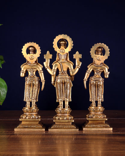 Brass Tirupati Balaji with Bhudevi and Sridevi | 8 inch idols