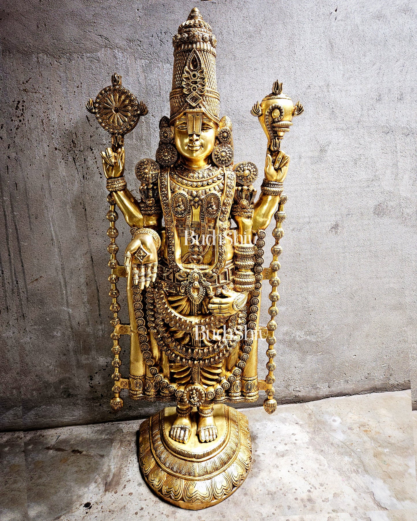 Brass Superfine Tirupati Balaji 6 Feet Statue - Lord Venkateshwara Swamy