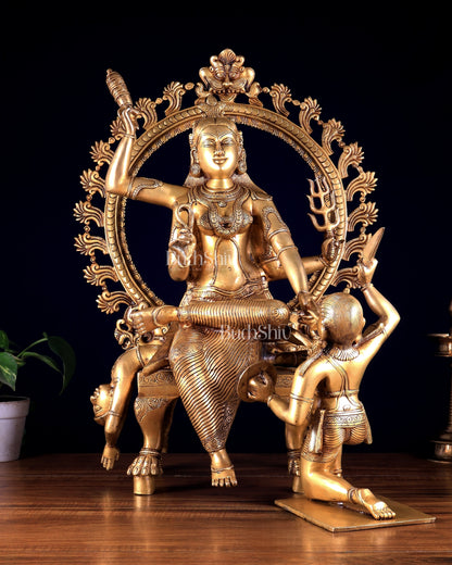Large Brass Goddess Baglamukhi Statue – Handcrafted Masterpiece 29 inch