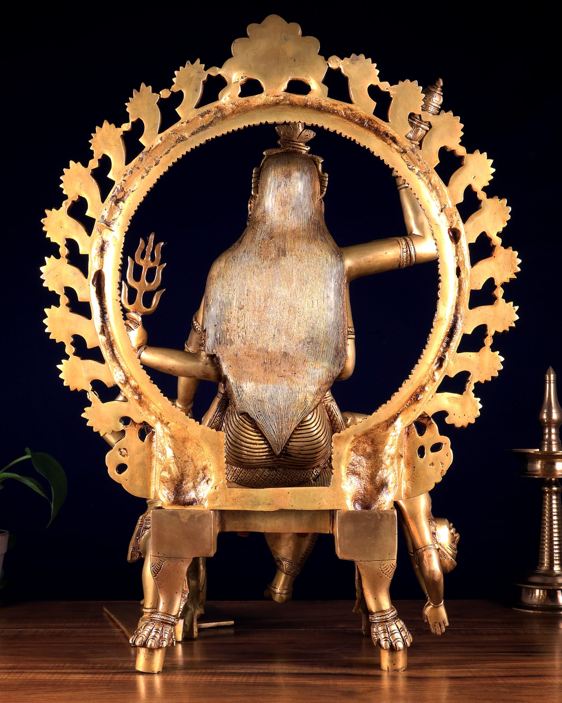 Large Brass Goddess Baglamukhi Statue – Handcrafted Masterpiece 29 inch