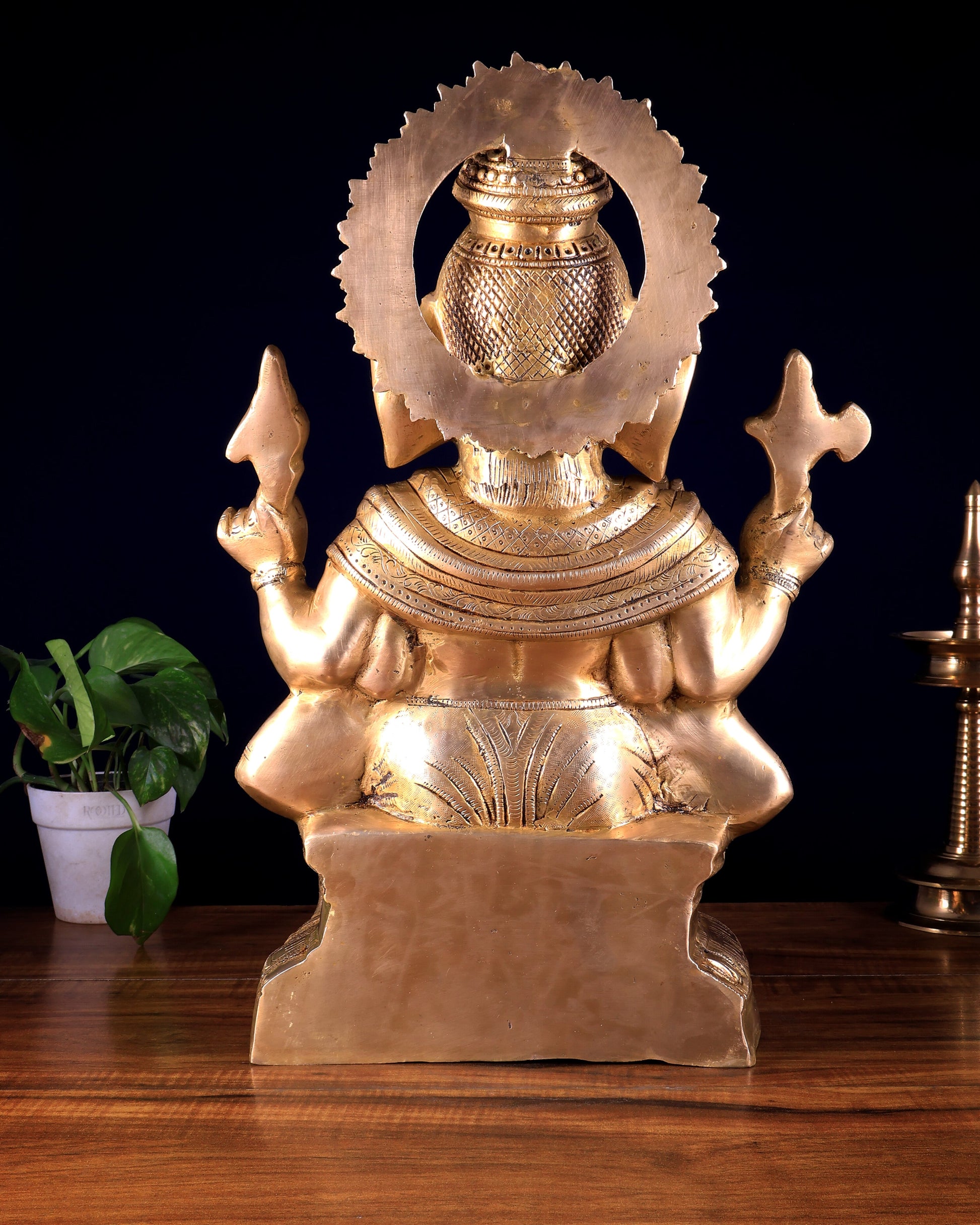 Pure Brass Lord Ganesha Statue – Ideal for House or Office Entrance 18 inch