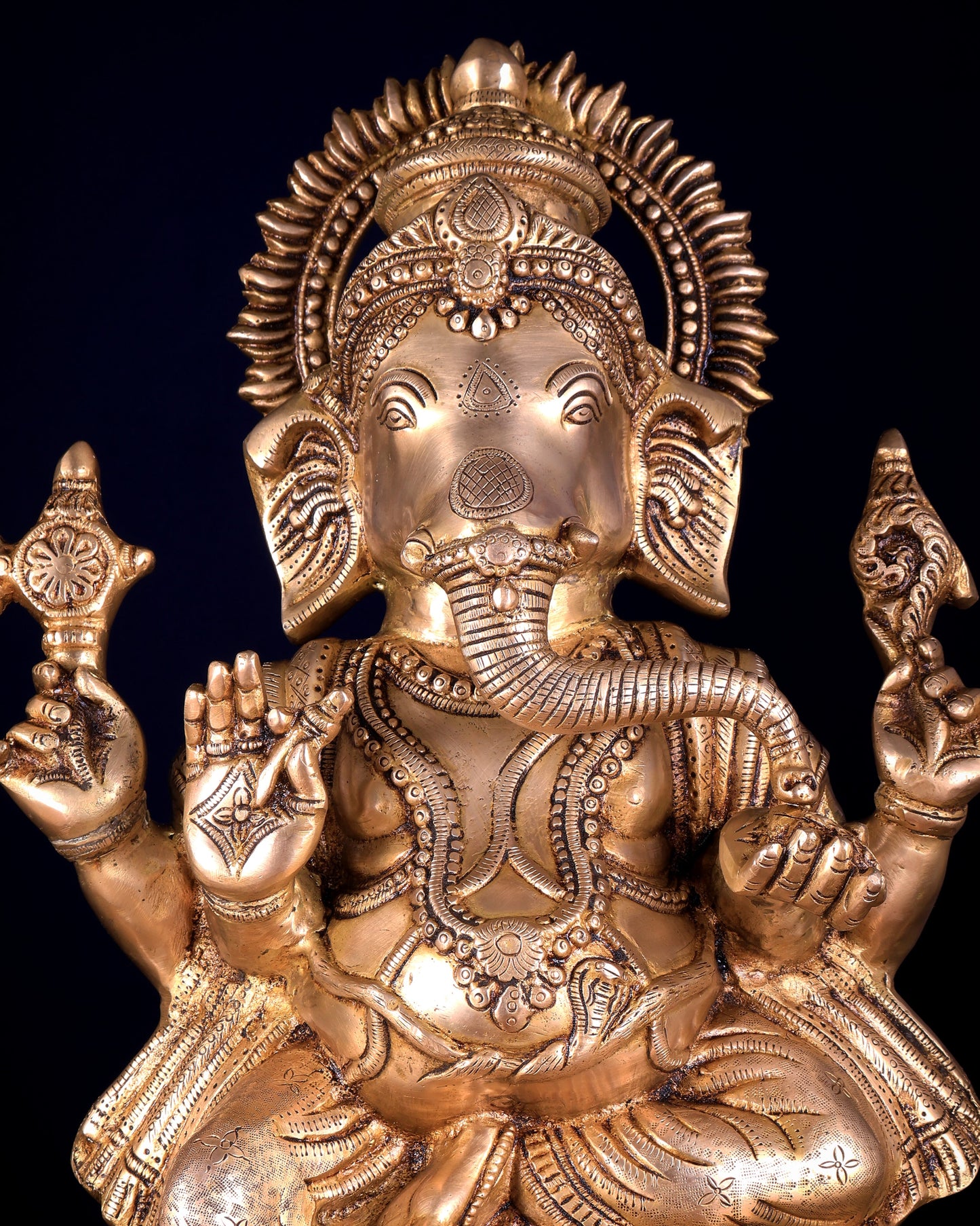 Ganesh Lakshmi Saraswati Brass Idol Set 18 inch