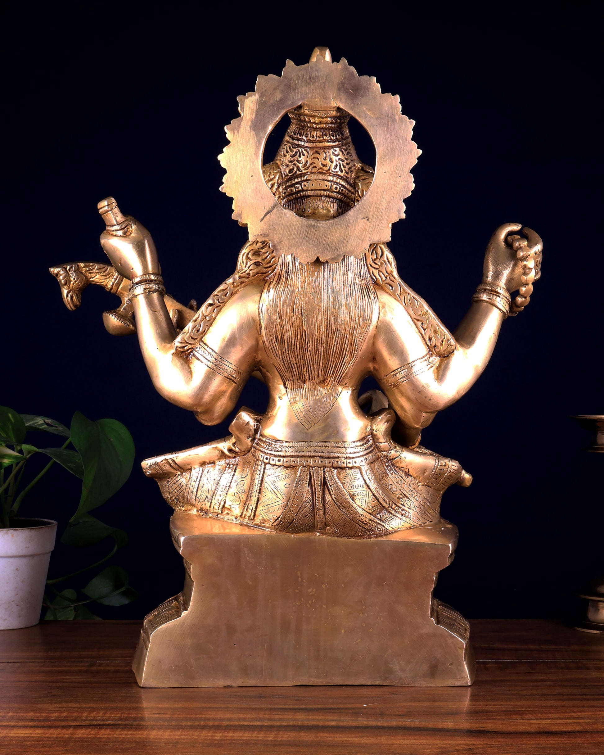 Brass Goddess Saraswati Statue – Handcrafted Idol of Wisdom & Knowledge 18 inch