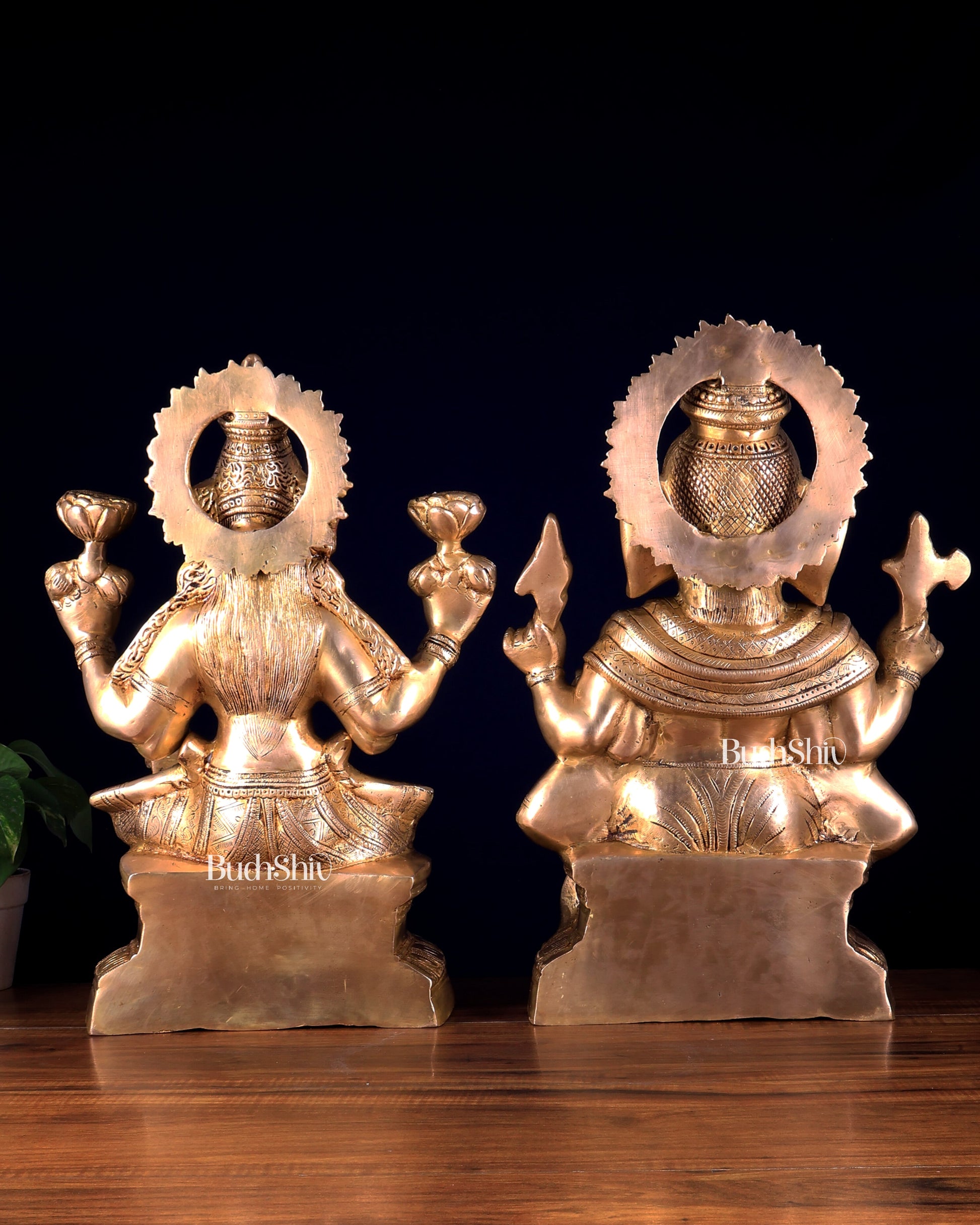 Ganesh Lakshmi Brass Idol Pair 18 inch
