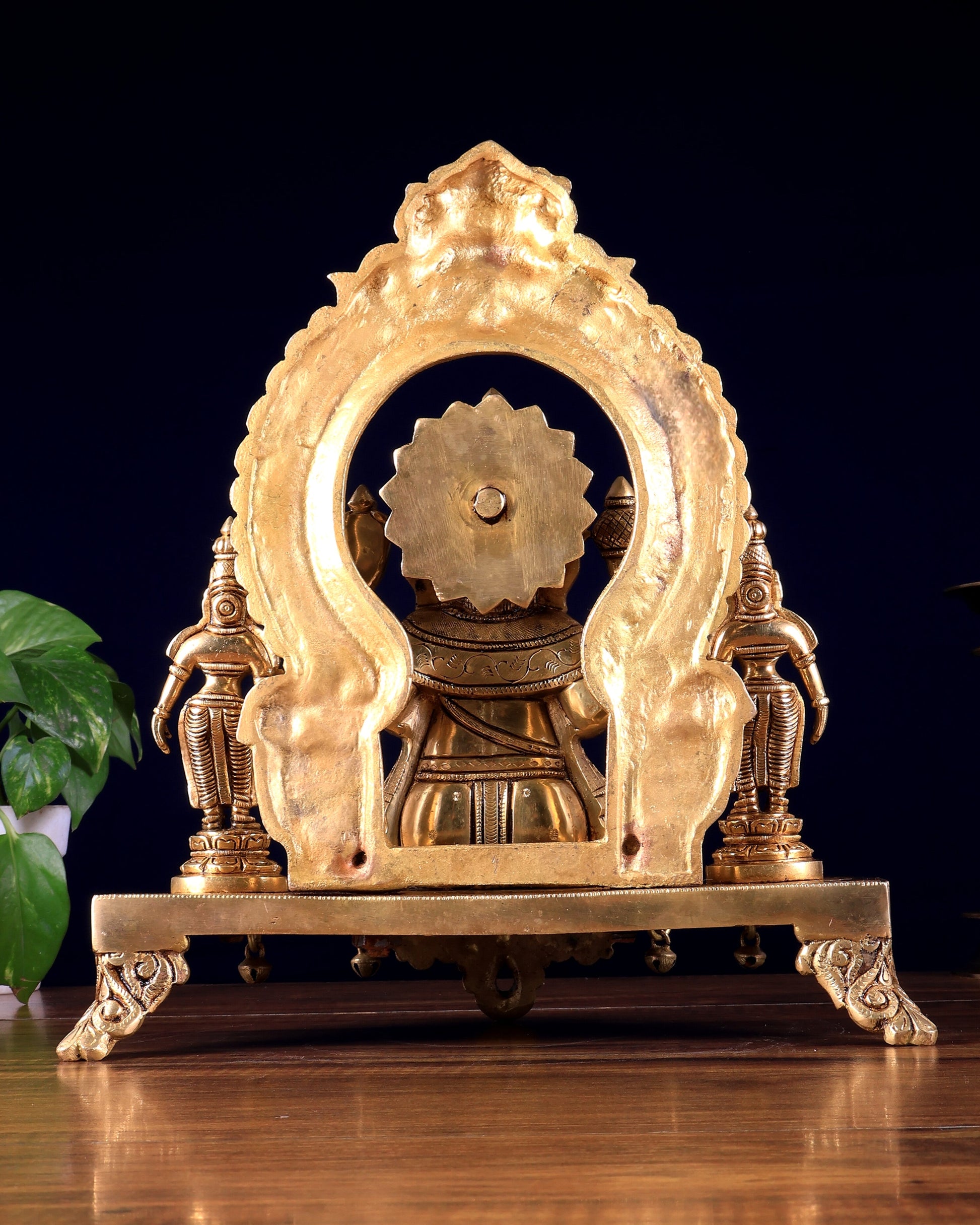 Pure Brass Lord Ganesha Idol with Riddhi Siddhi | 12”