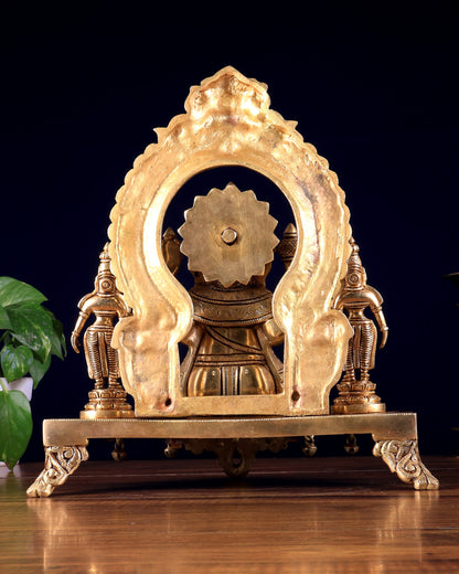 Pure Brass Lord Ganesha Idol with Riddhi Siddhi | 12”