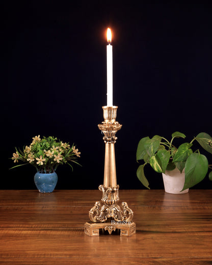 Vintage Brass Candle Stand – 11 Inch
