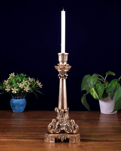 Vintage Brass Candle Stand – 11 Inch