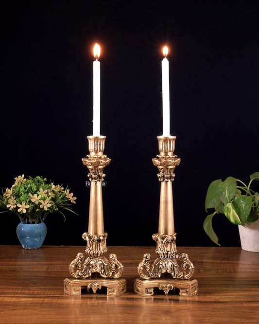 Vintage Brass Candle Stand – 11 Inch
