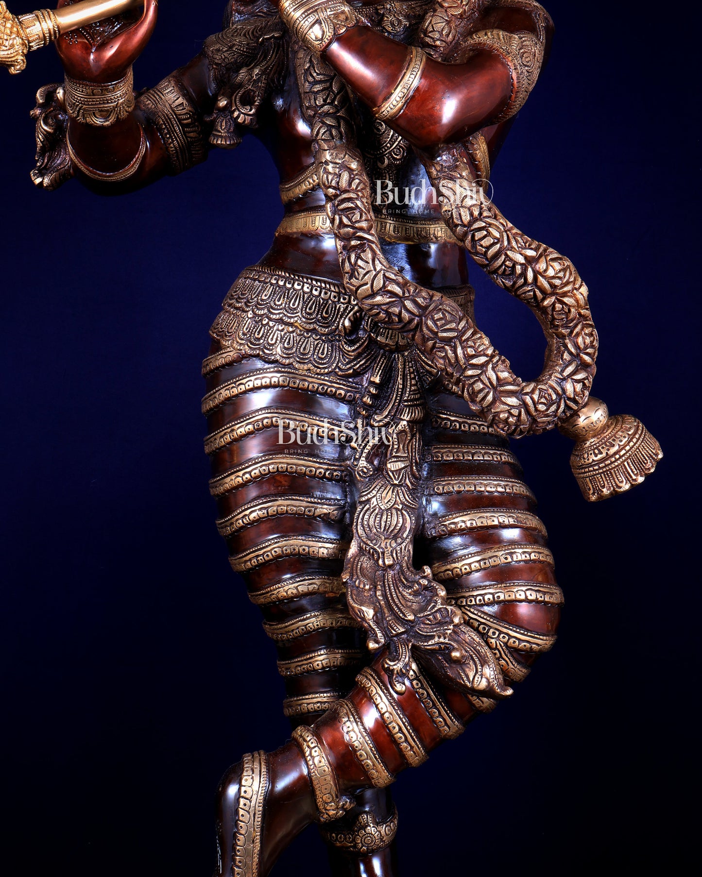 Brass Krishna dual tone Large Statue - 46 inch