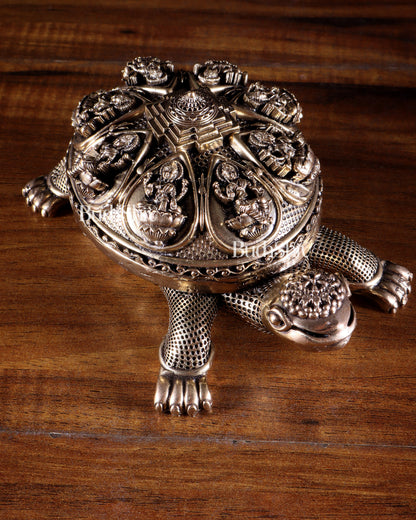 Superfine Brass Tortoise with Ashtalakshmi Shree Yantra – Vastu Approved 6.5 inch