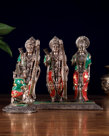 Brass Ram Darbar Idol - 6.5" Tall with meenakari