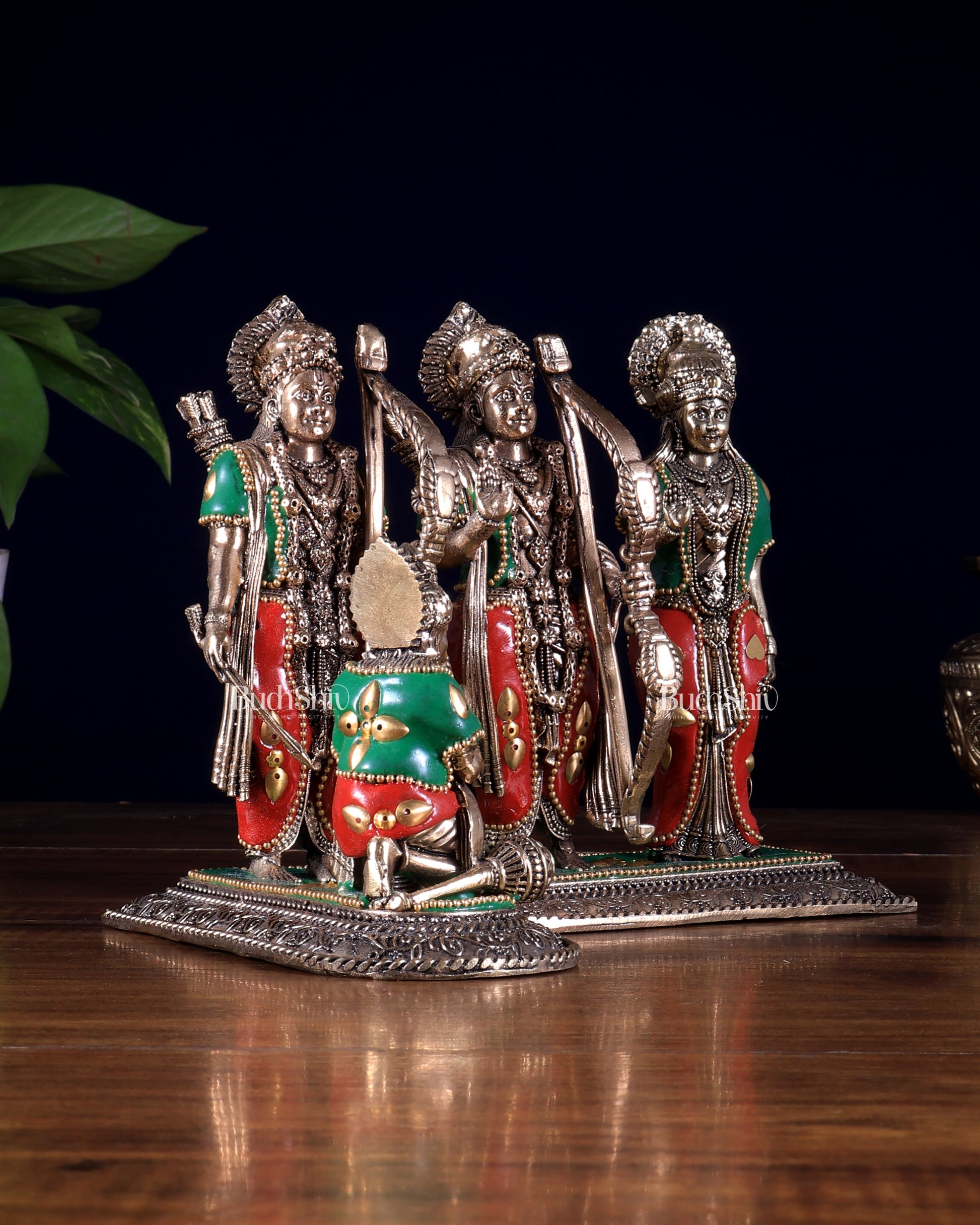 Brass Ram Darbar Idol - 6.5" Tall with meenakari