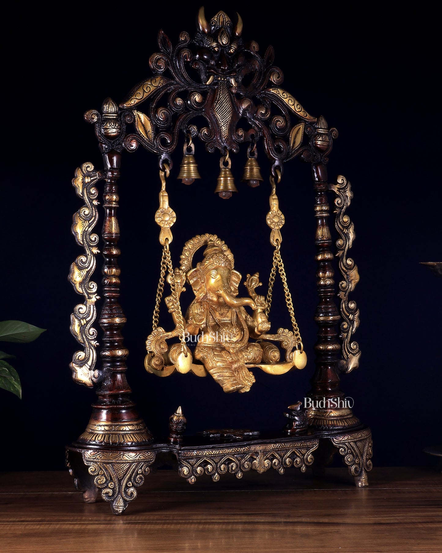 Brass Large Ganesha Swing - 26 inch dual tone