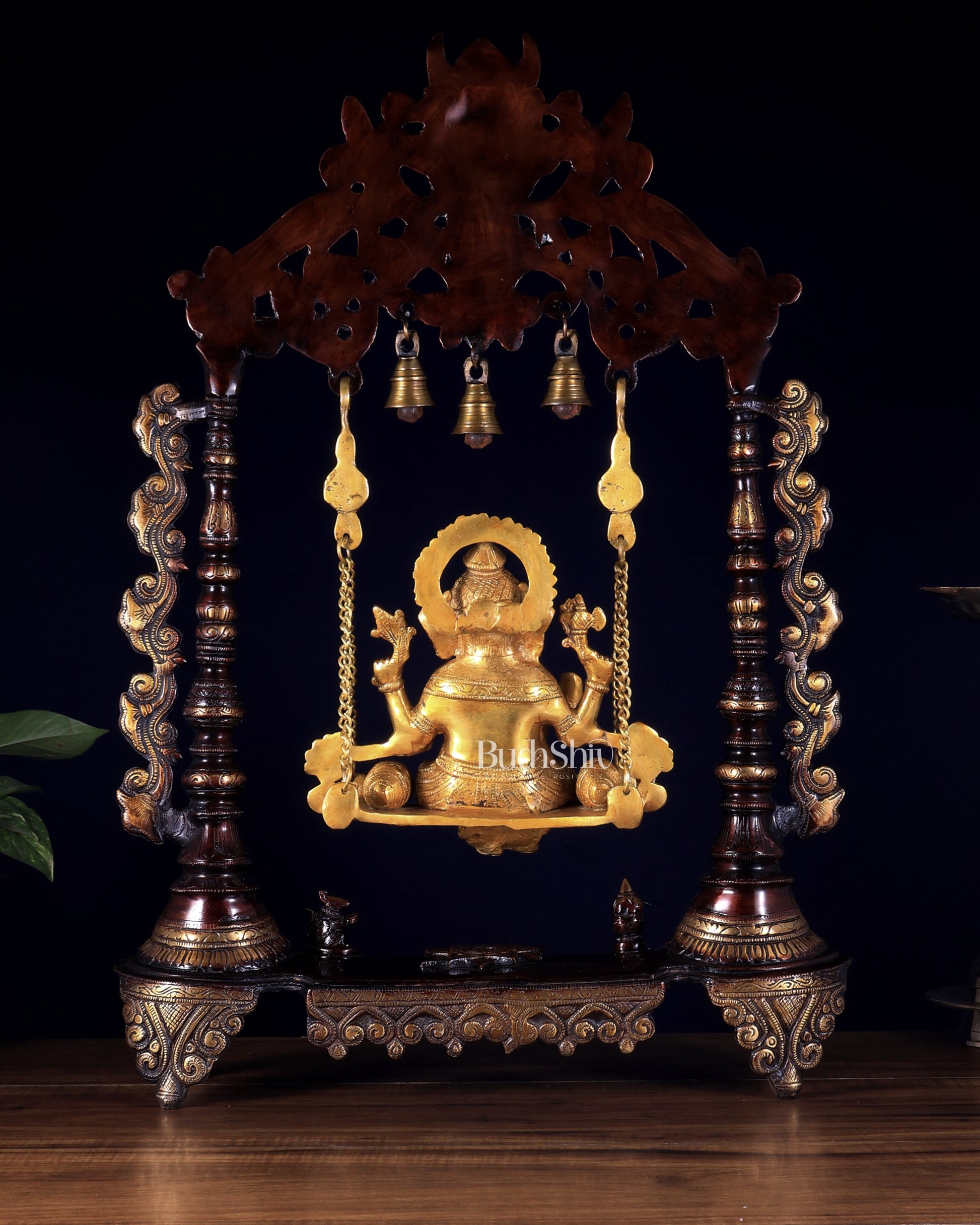 Brass Large Ganesha Swing - 26 inch dual tone