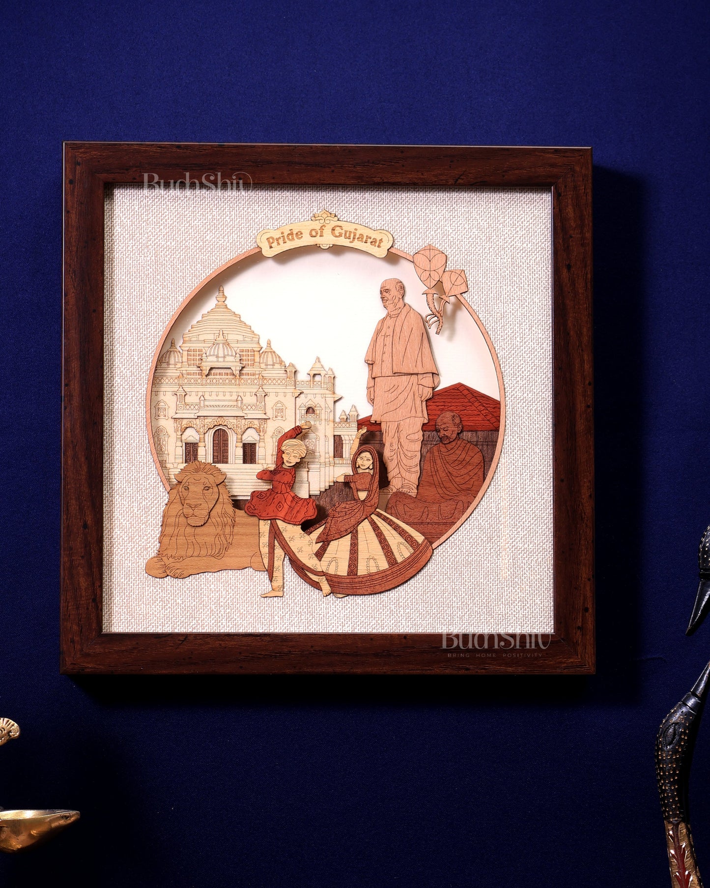 A Tribute to Gujarat – Handcrafted 3D Wooden Wall Hanging