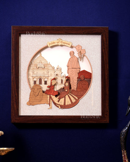 A Tribute to Gujarat – Handcrafted 3D Wooden Wall Hanging