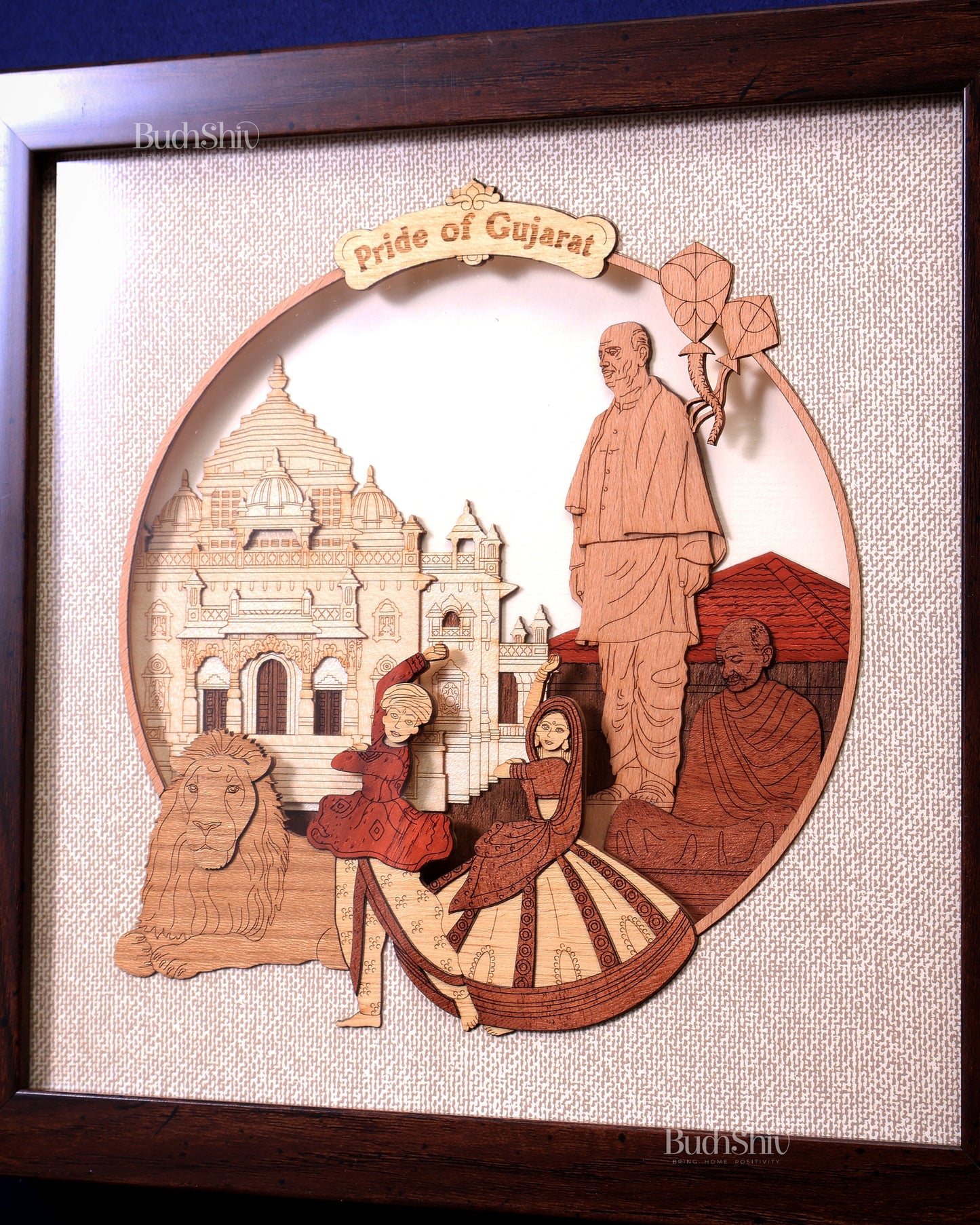 A Tribute to Gujarat – Handcrafted 3D Wooden Wall Hanging