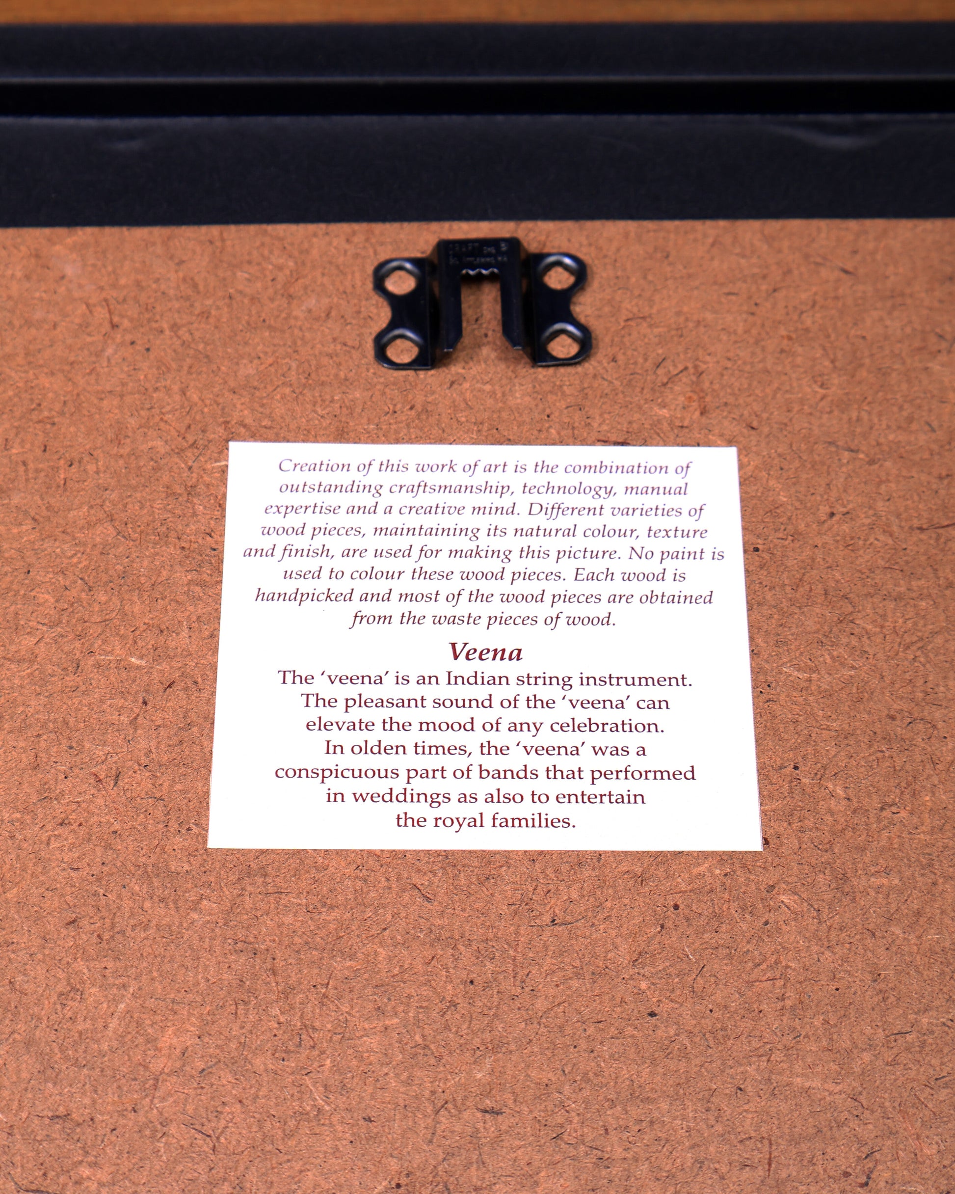 Indian Lady Playing Veena – Handcrafted Wooden 3D Wall Hanging