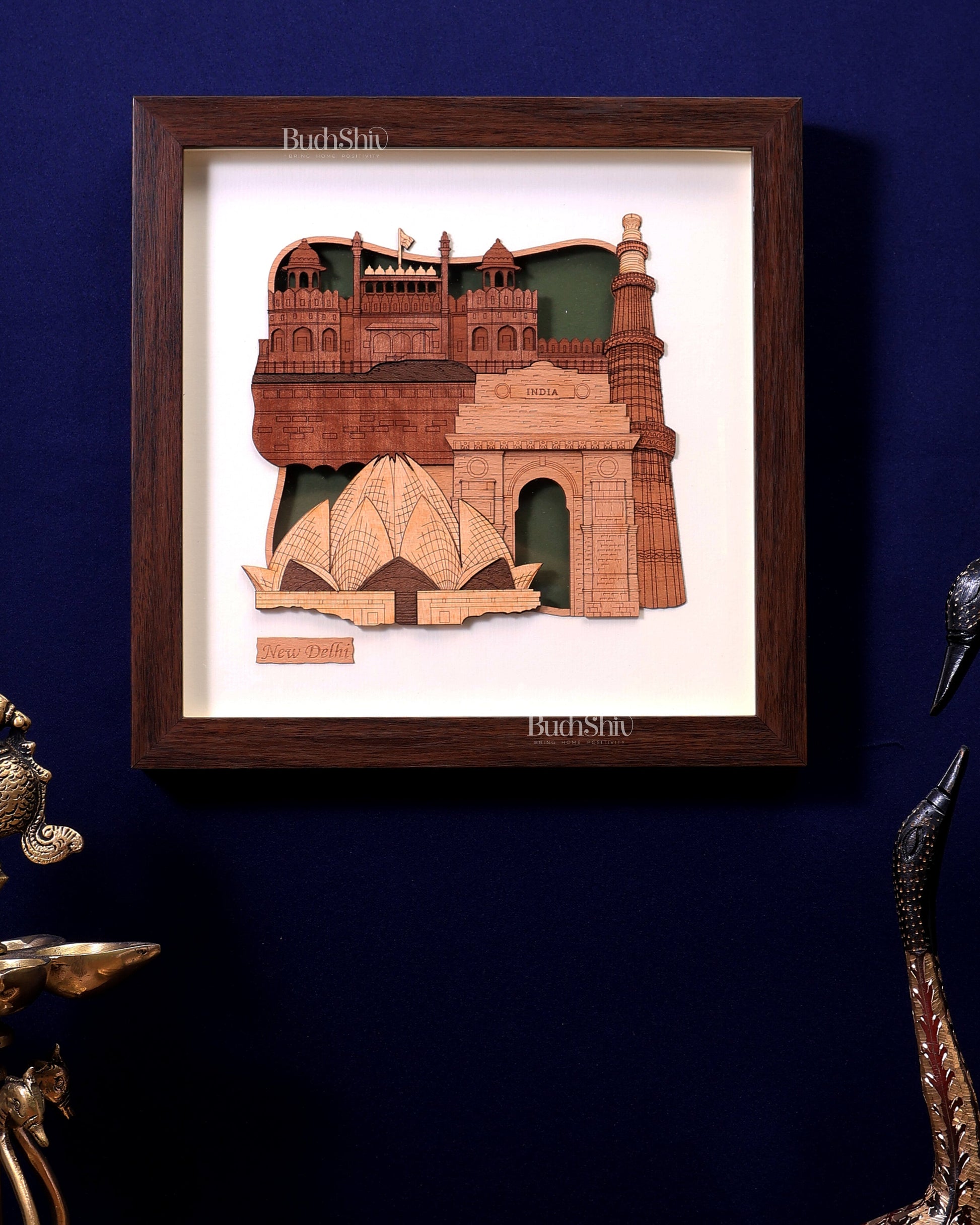 Delhi Monuments – Handcrafted Wooden Wall Hanging Frame
