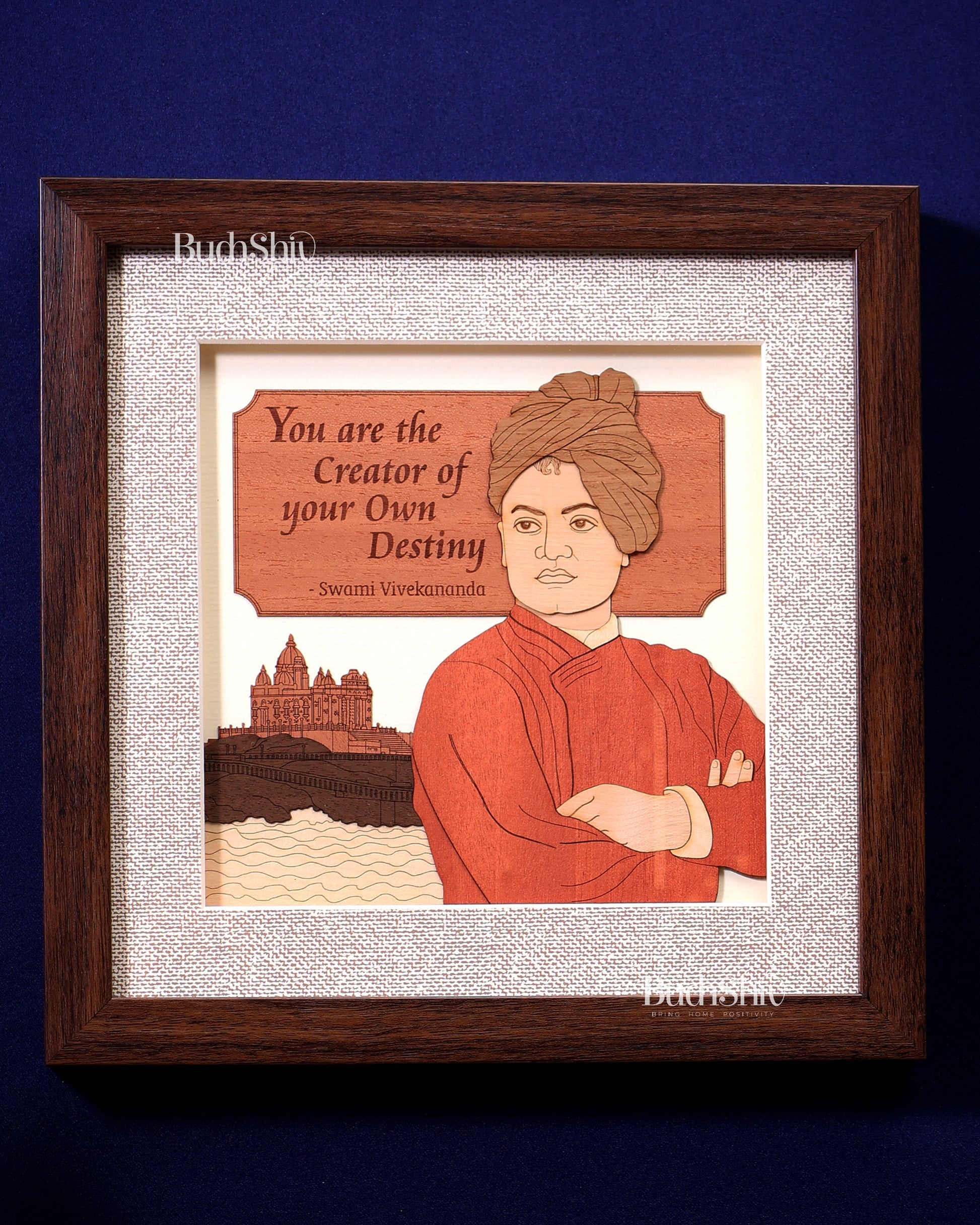 Swami Vivekananda | 3D Wooden Wall Hanging Frame with Glass