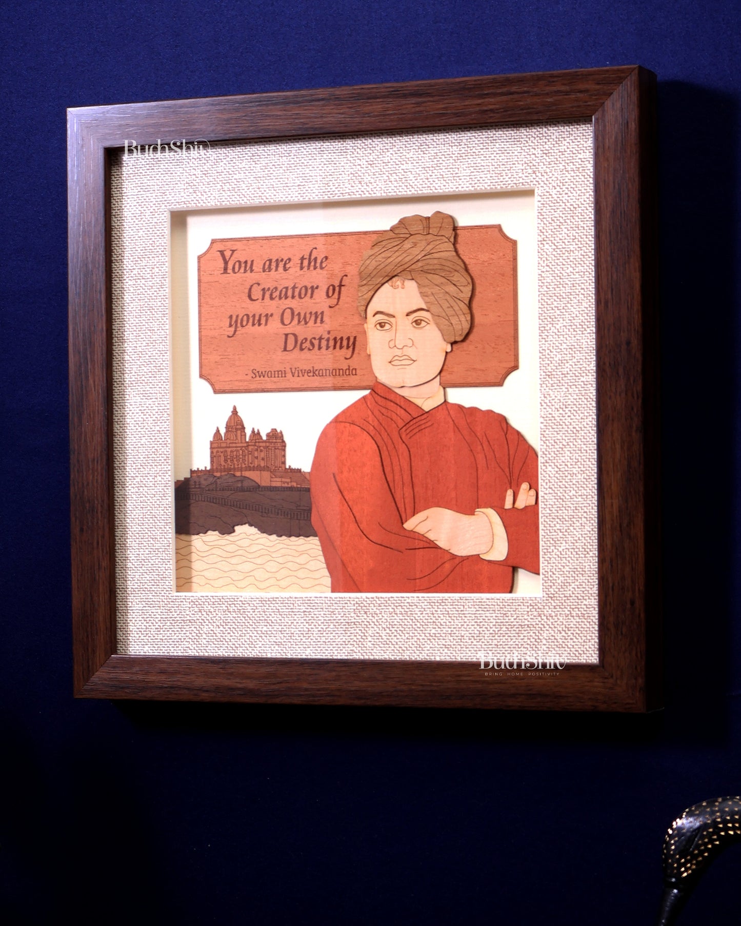 Swami Vivekananda | 3D Wooden Wall Hanging Frame with Glass