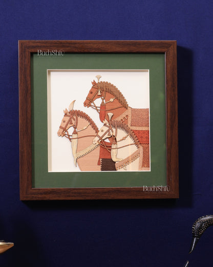 Three Horses | 3D Wooden Wall Hanging Frame with Glass