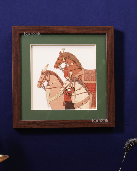 Three Horses | 3D Wooden Wall Hanging Frame with Glass