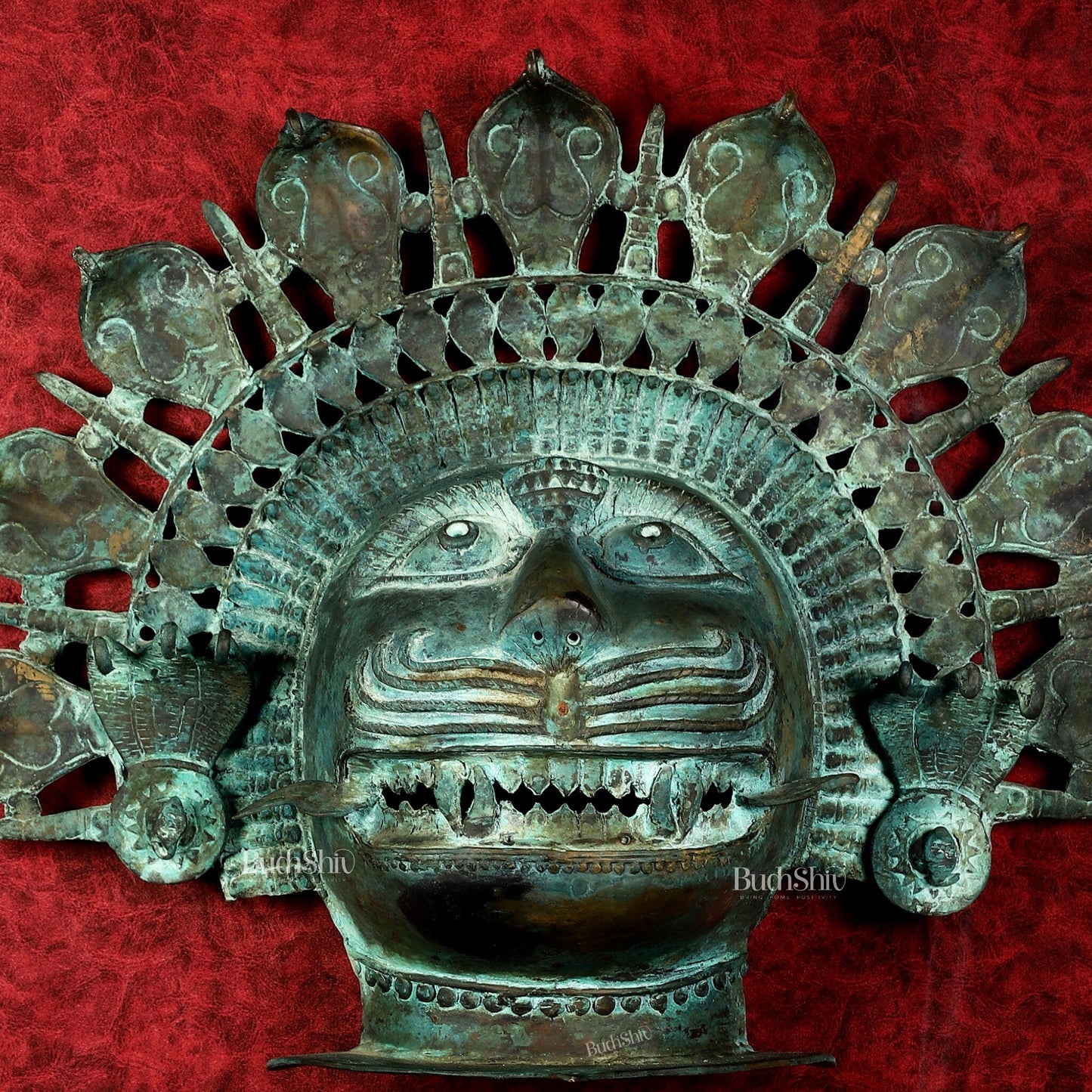 Vintage Narasimha Face Mask Wall Hanging | Lost-Wax Bronze Craft 21" Rare Find