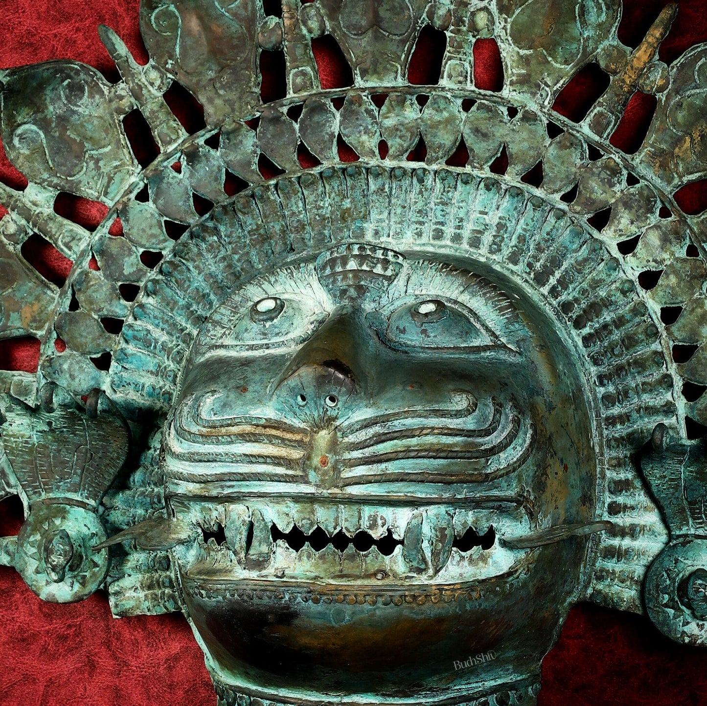 Vintage Narasimha Face Mask Wall Hanging | Lost-Wax Bronze Craft 21" Rare Find