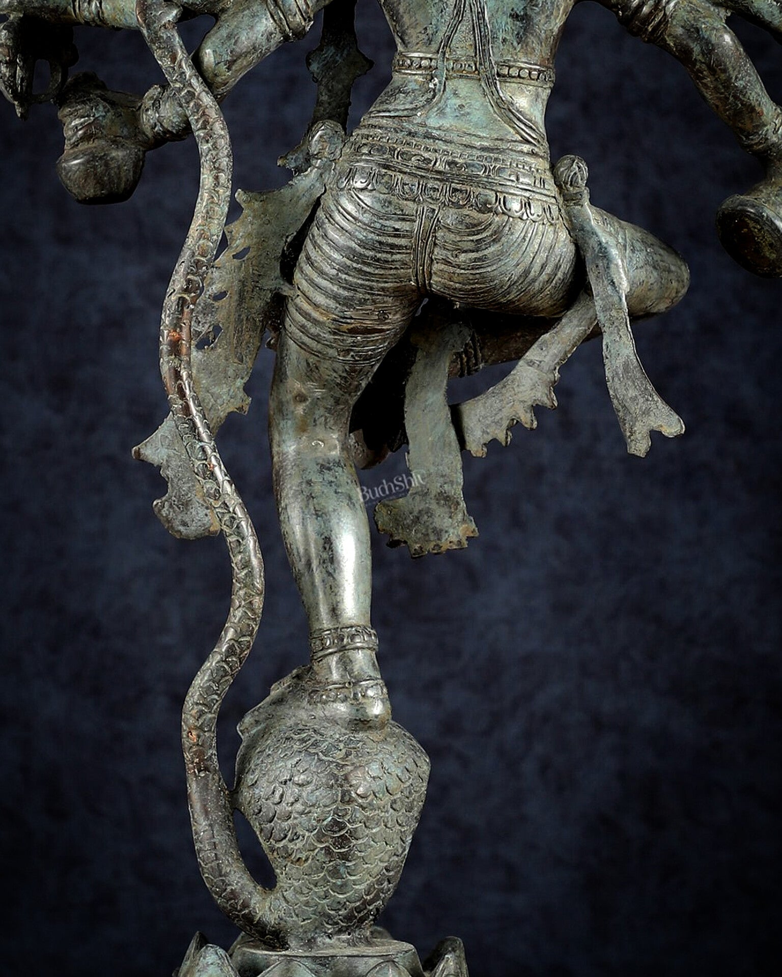 Bronze Dancing Krishna on Kaliya Naag Sculpture – 25" lost wax
