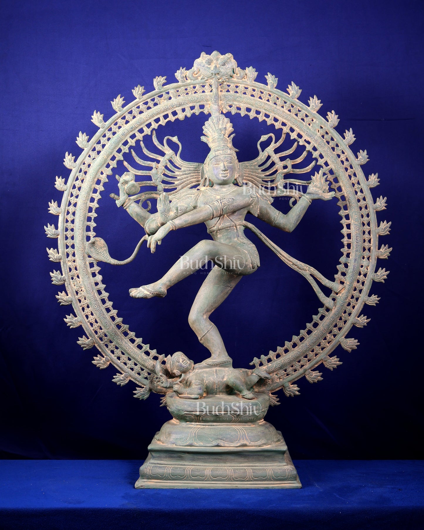 Handcrafted Brass Nataraja Statue - Height 36" Green tone
