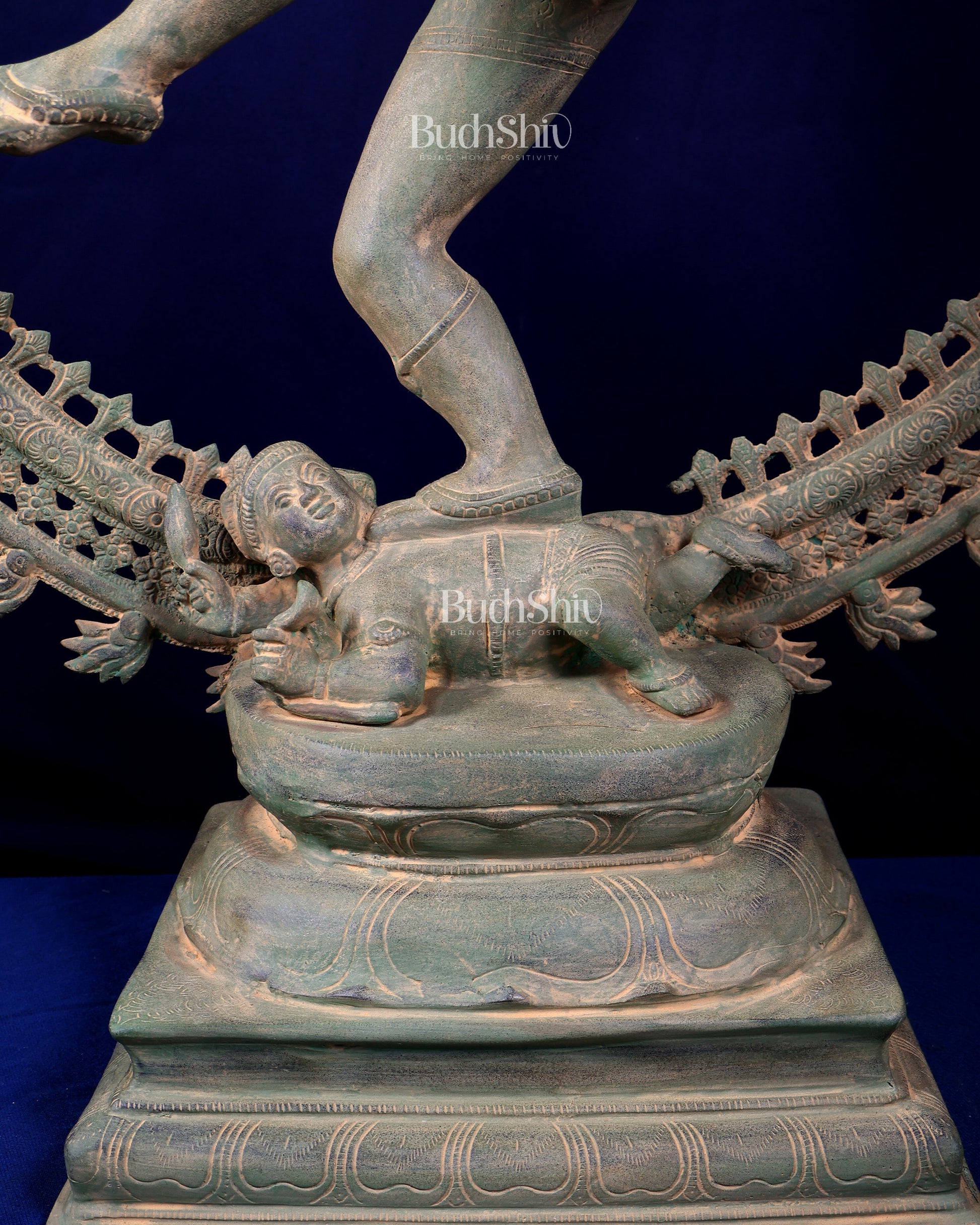 Handcrafted Brass Nataraja Statue - Height 36" Green tone