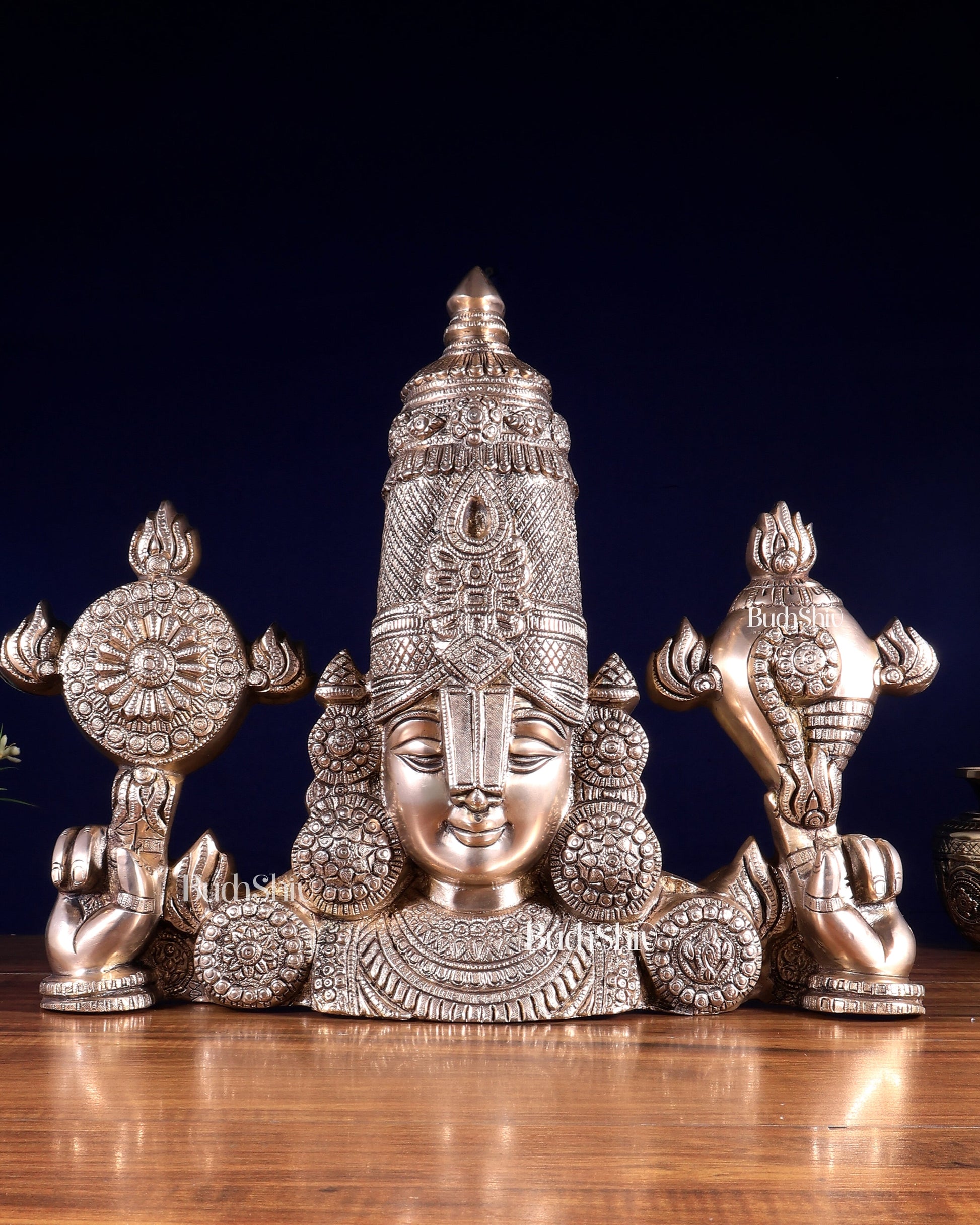 Brass Tirupati Balaji Face Wall Hanging 20 inch matte finish
