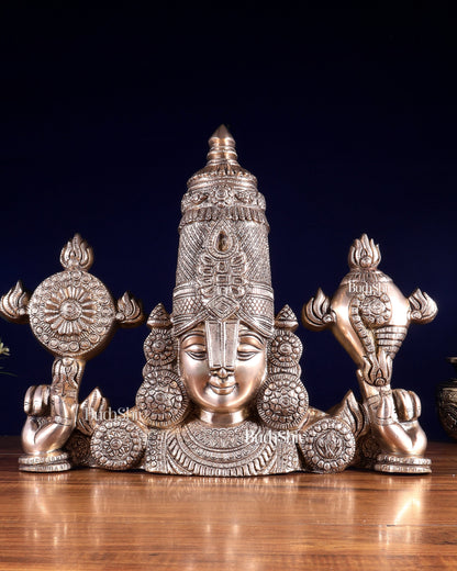 Brass Tirupati Balaji Face Wall Hanging 20 inch matte finish