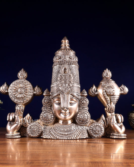 Brass Tirupati Balaji Face Wall Hanging 20 inch matte finish